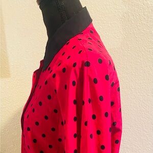 Chaus Red and Black Polka Dot Blouse